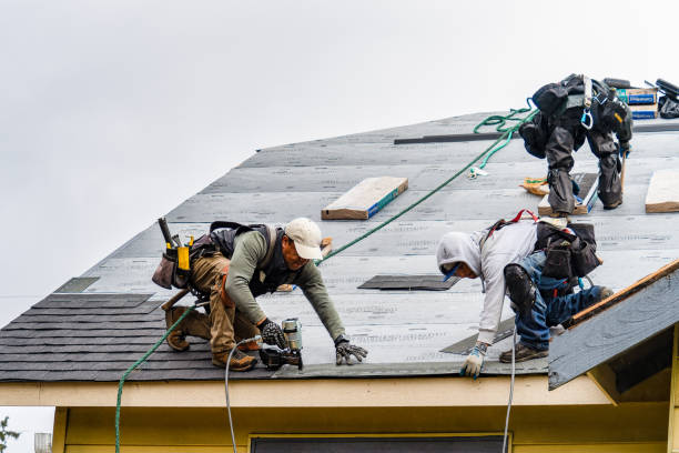Professional Gutter Installation technician working in Warren, NH